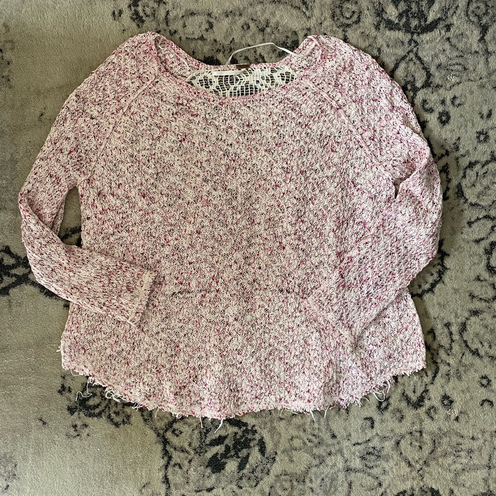 Free People Lace Back light weight sweater size xs